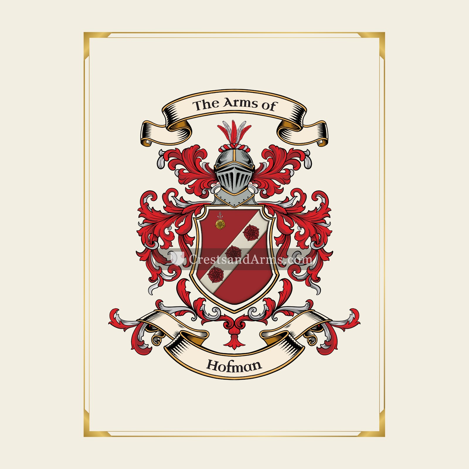 With gold border