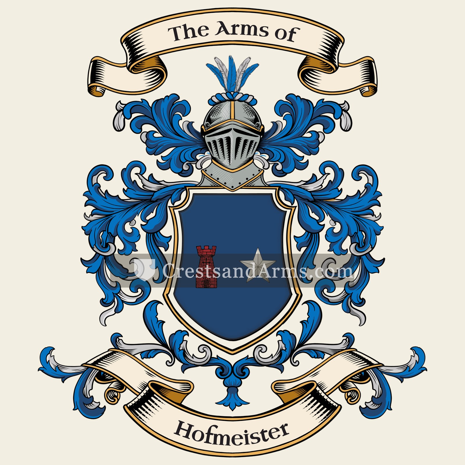 The Hofmeister coat of arms, drawn from the recorded blazon