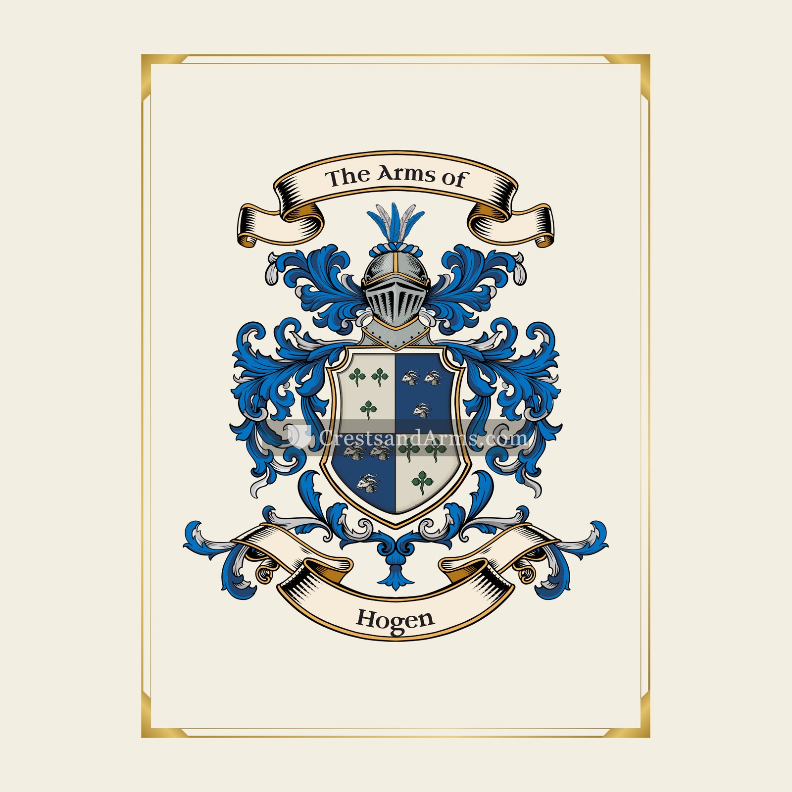 With gold border