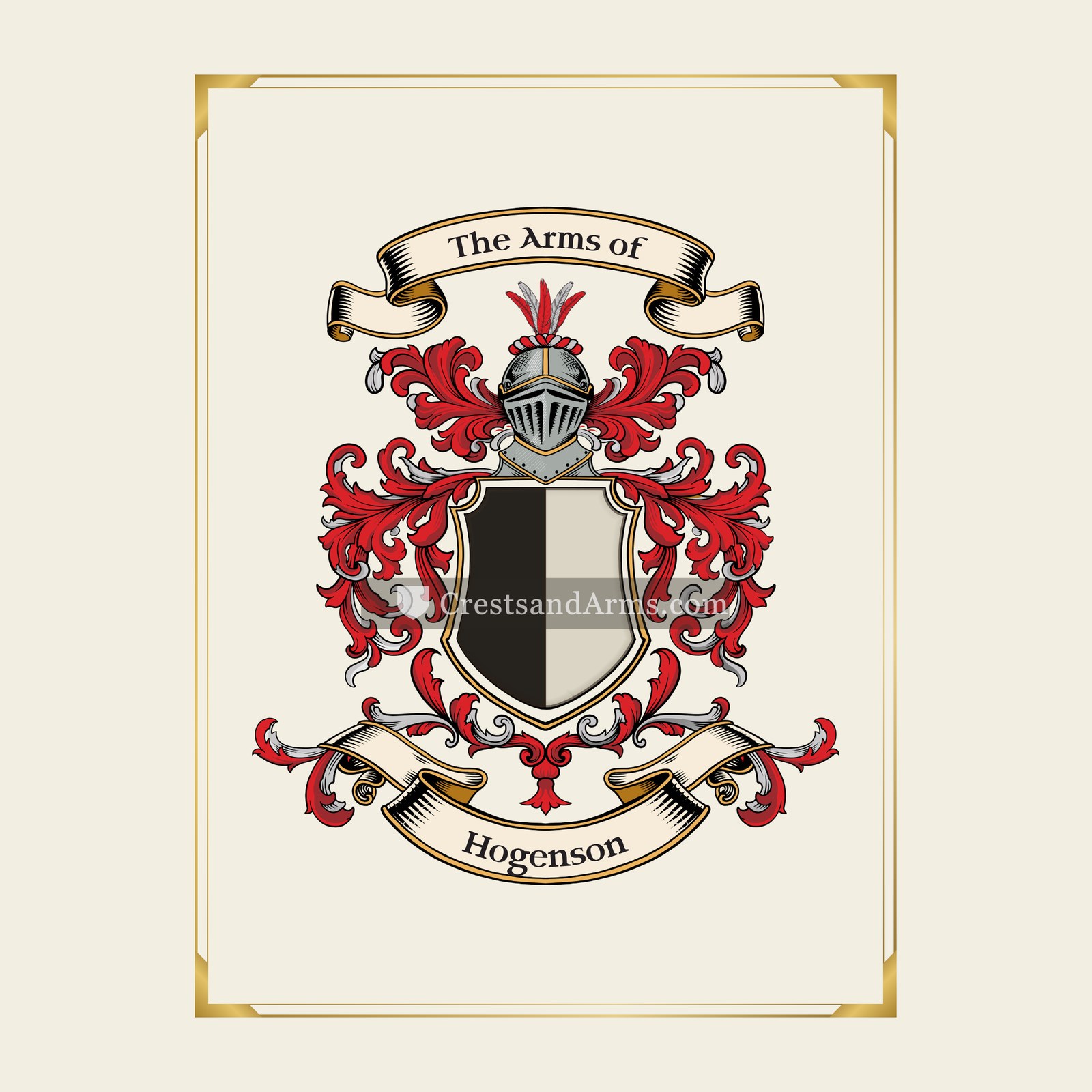 With gold border