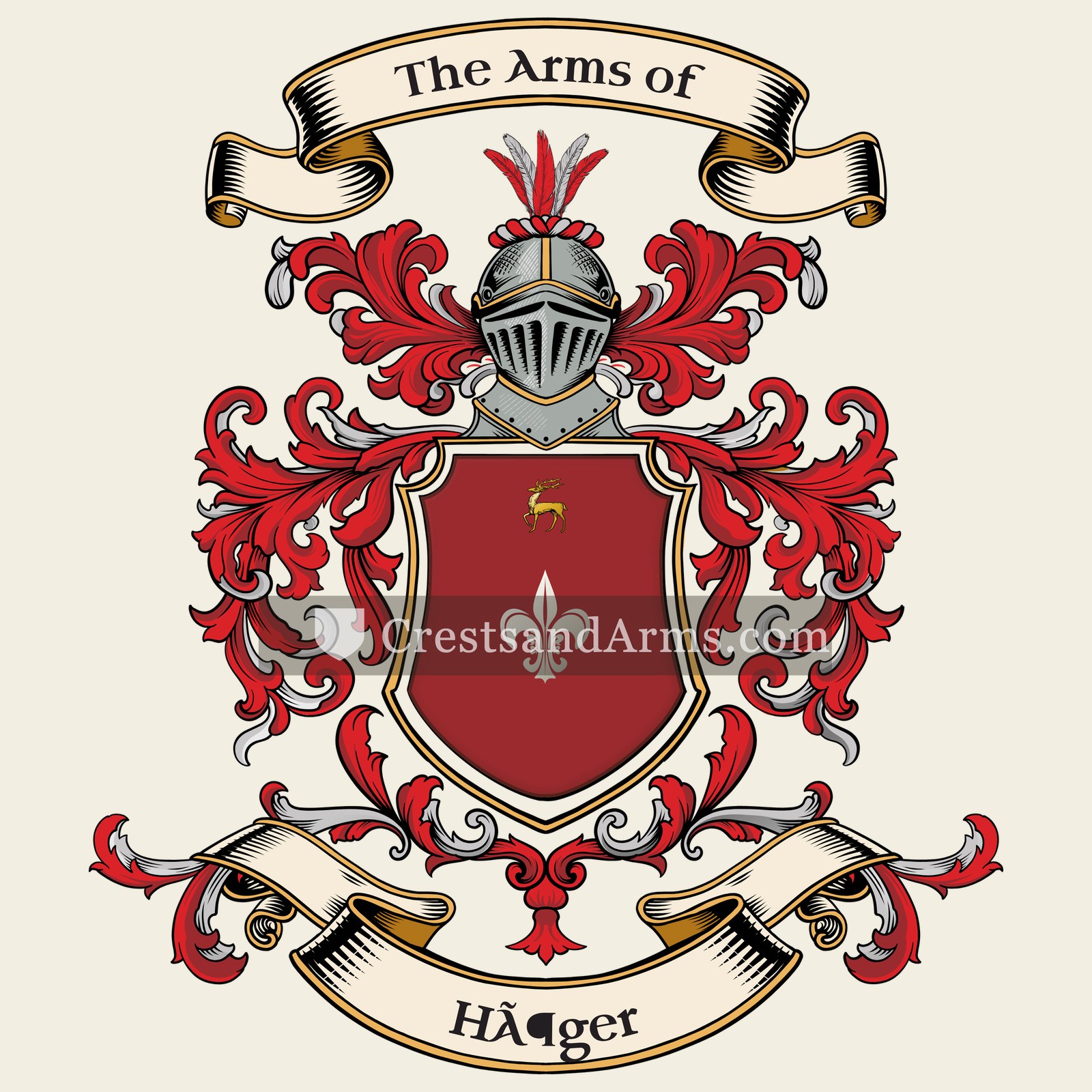 The Höger coat of arms, drawn from the recorded blazon