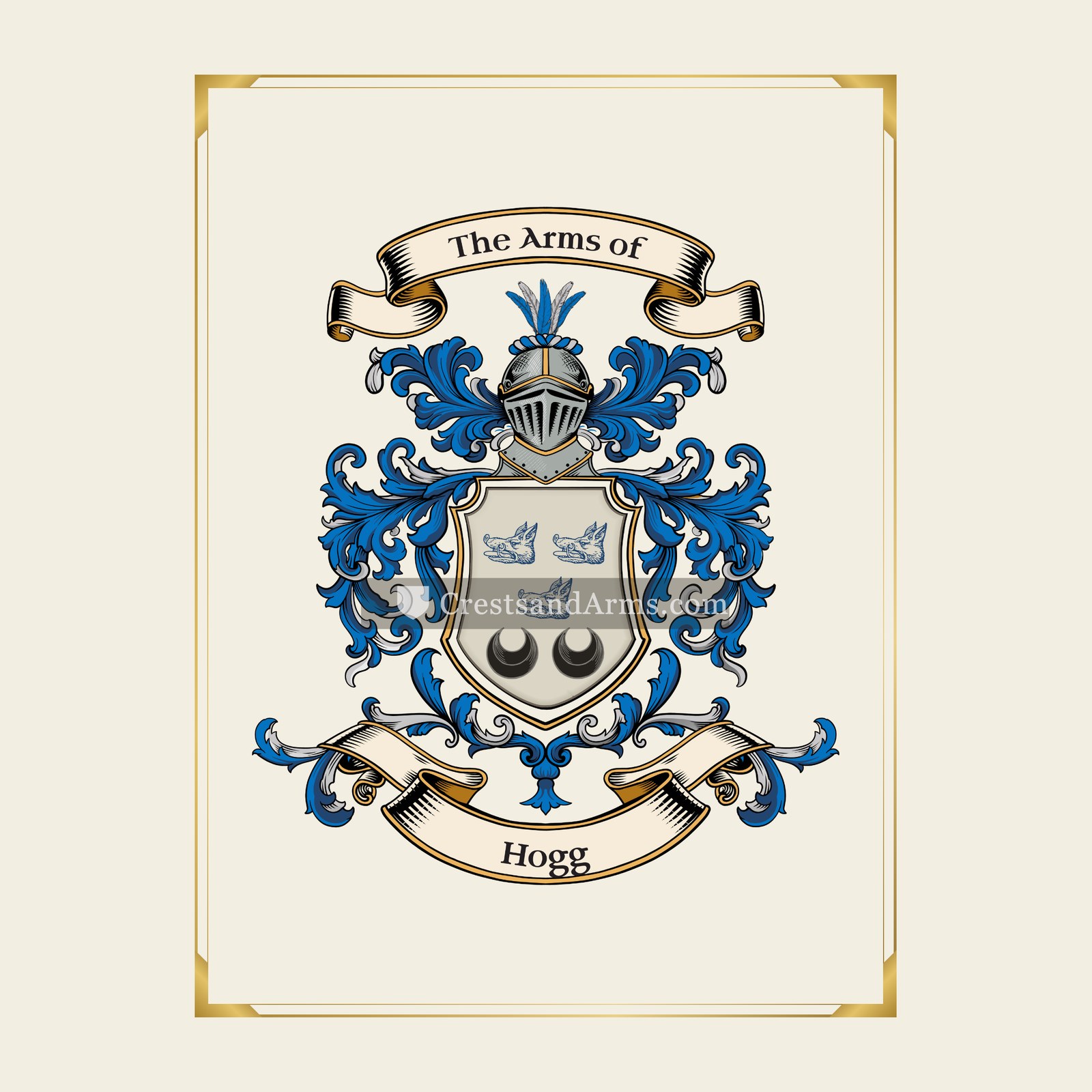 With gold border