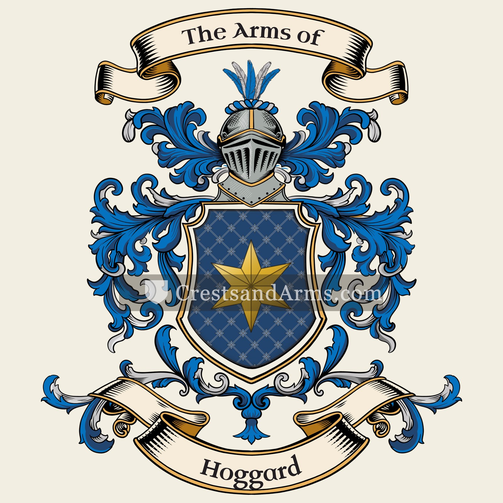 The Hoggard coat of arms, drawn from the recorded blazon