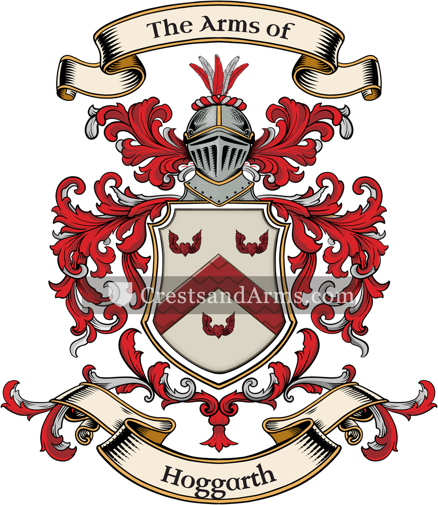 The Hoggarth coat of arms, drawn from the recorded blazon