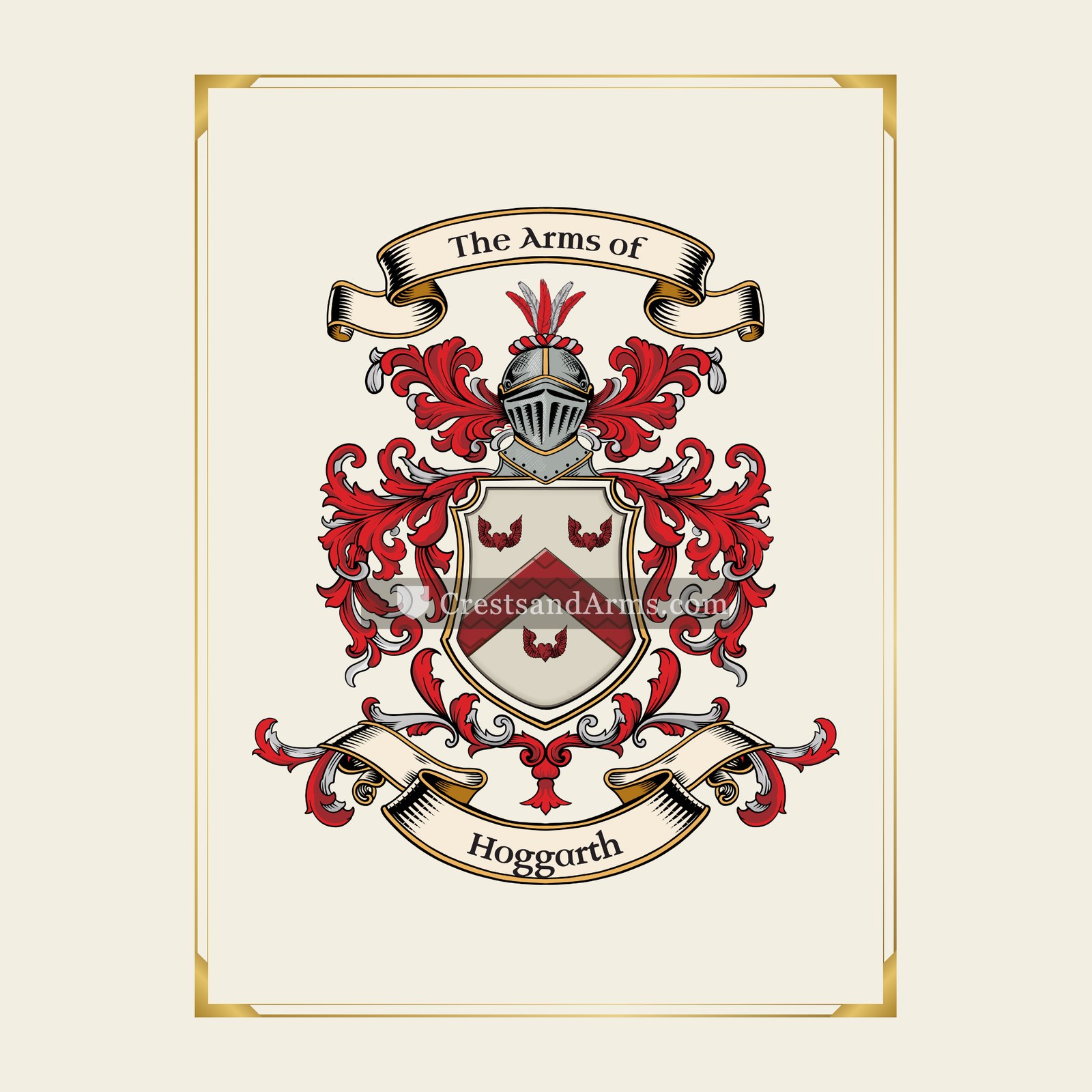 With gold border