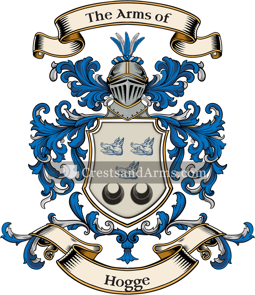 The Hogge coat of arms, drawn from the recorded blazon