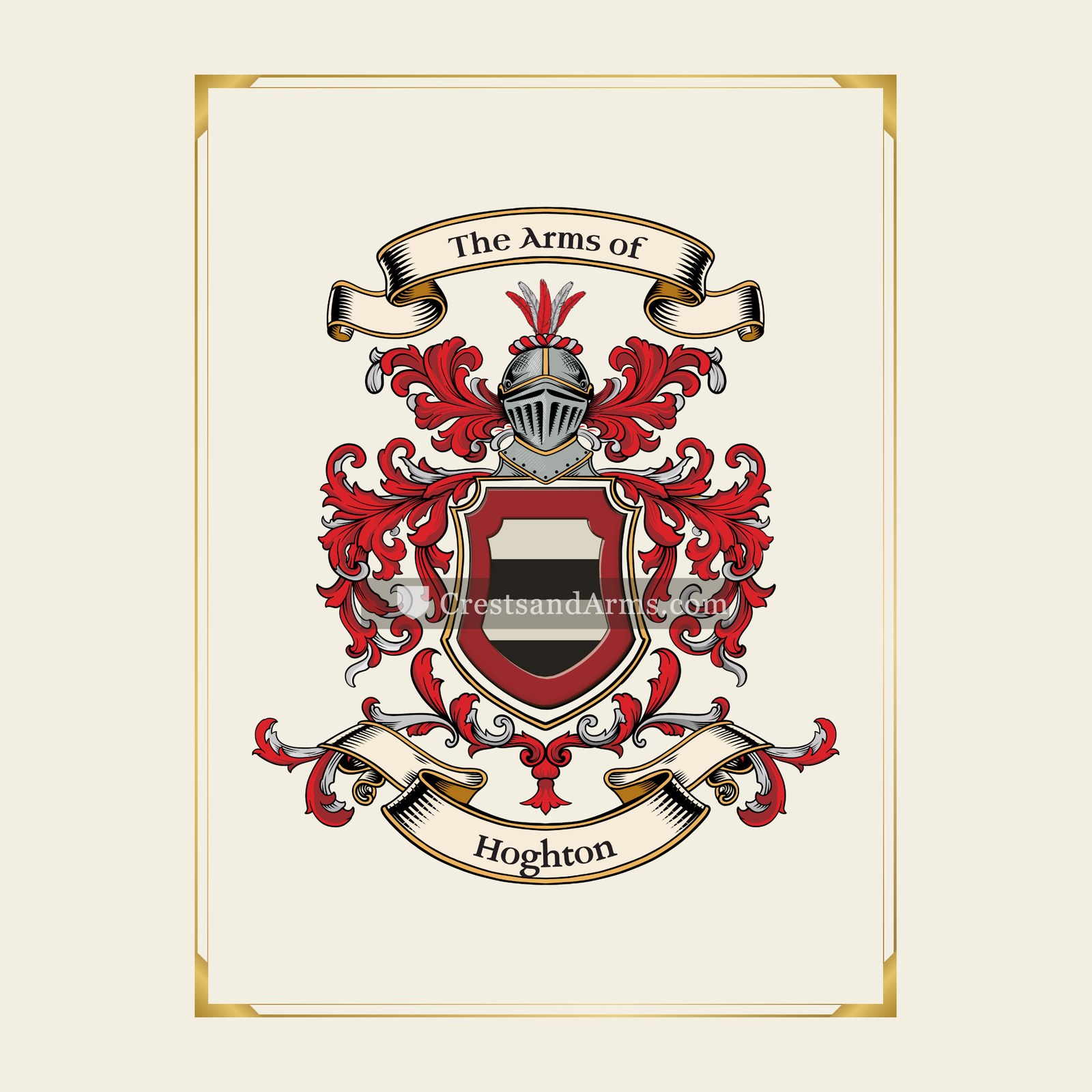 With gold border