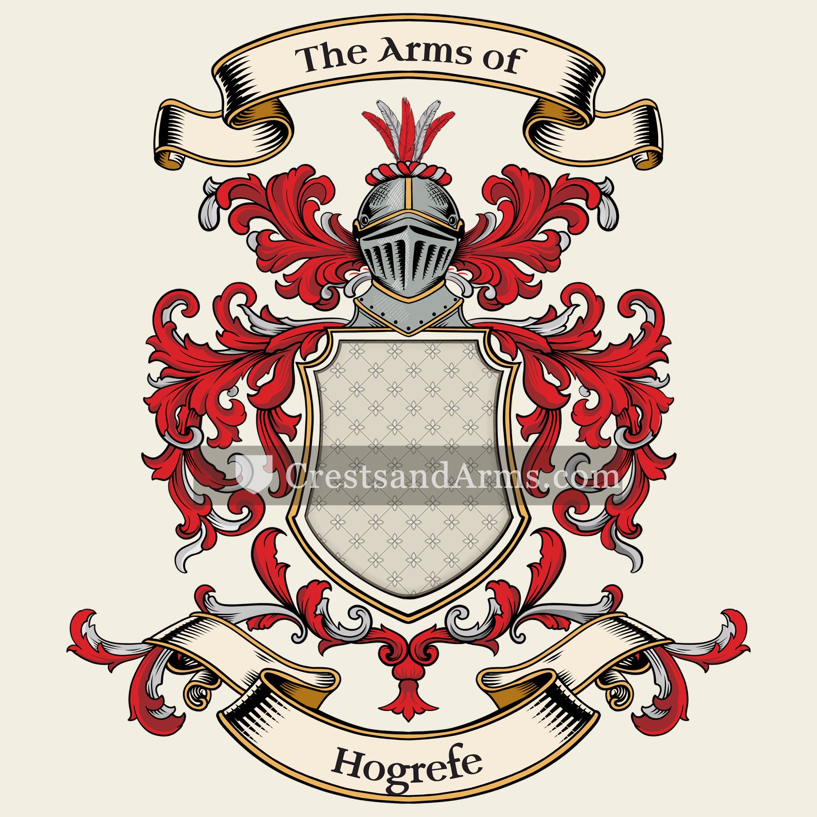 The Hogrefe coat of arms, drawn from the recorded blazon