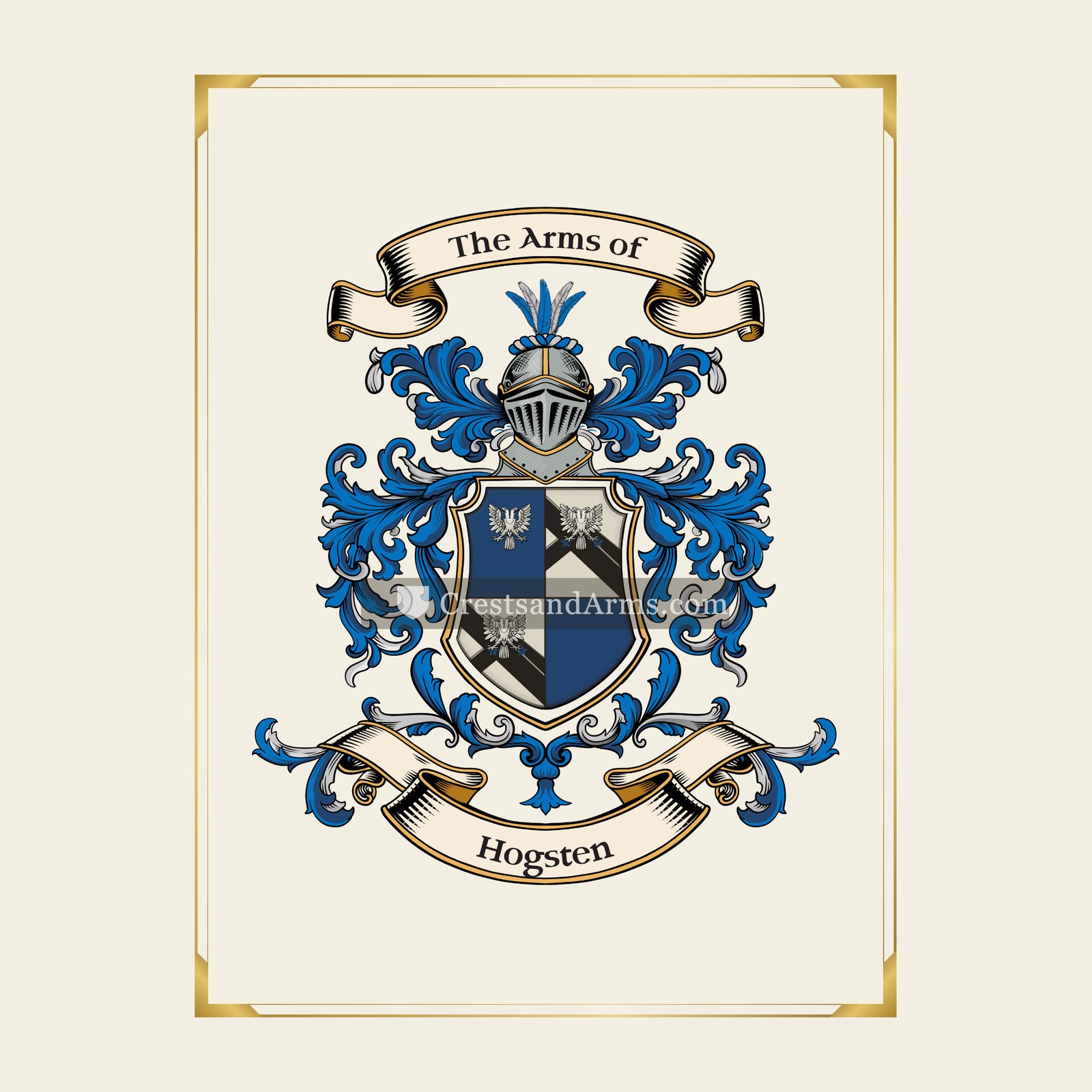 With gold border