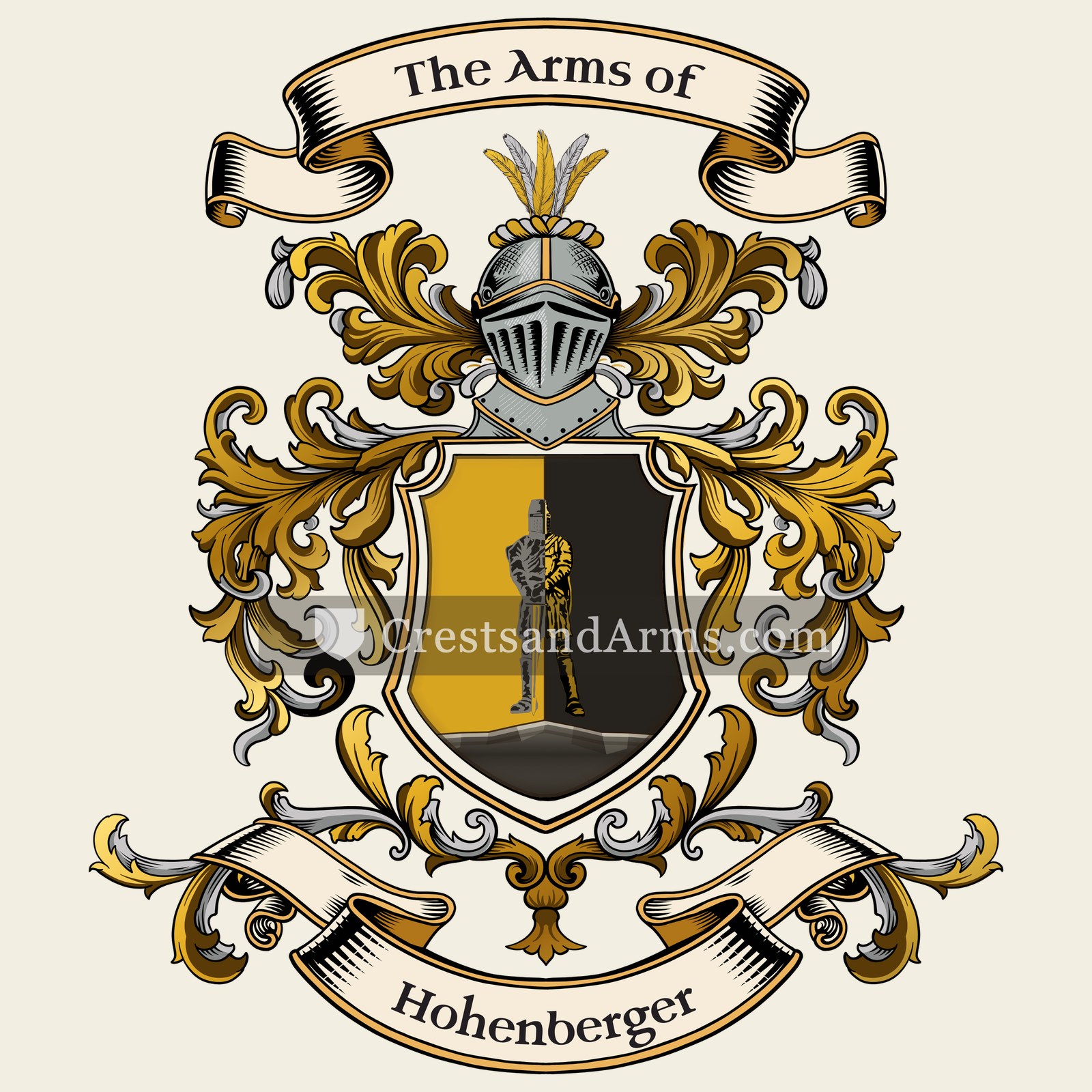The Hohenberger coat of arms, drawn from the recorded blazon