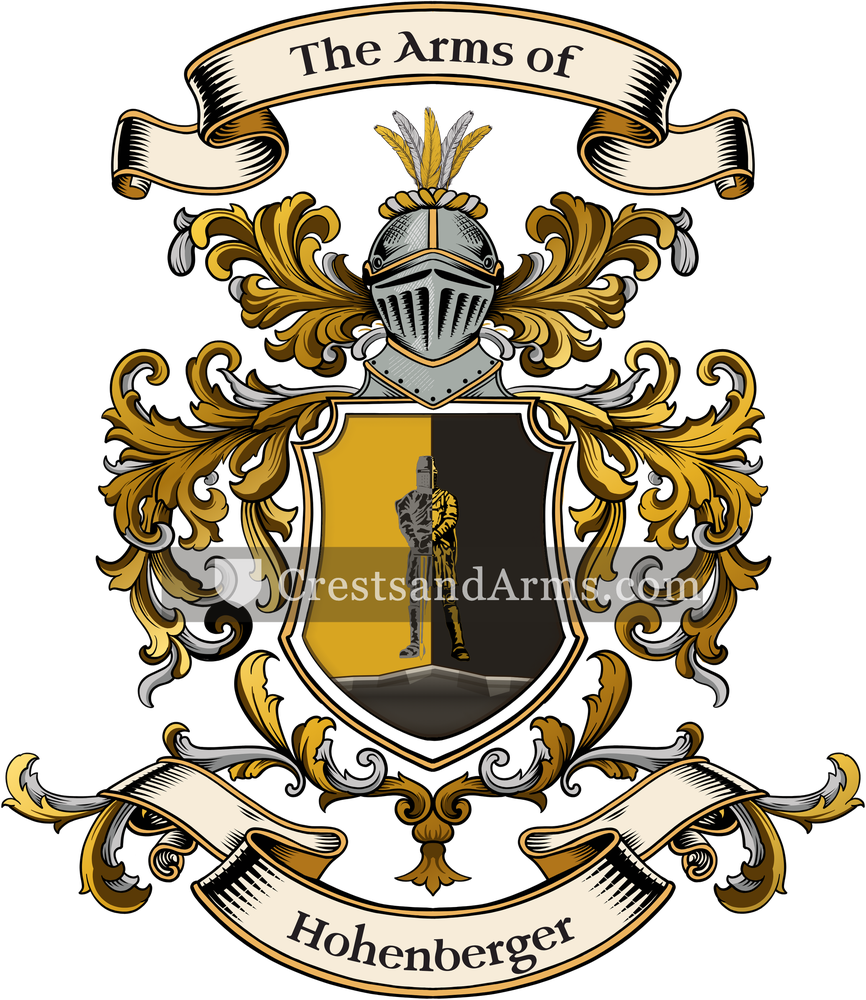 The Hohenberger coat of arms, drawn from the recorded blazon