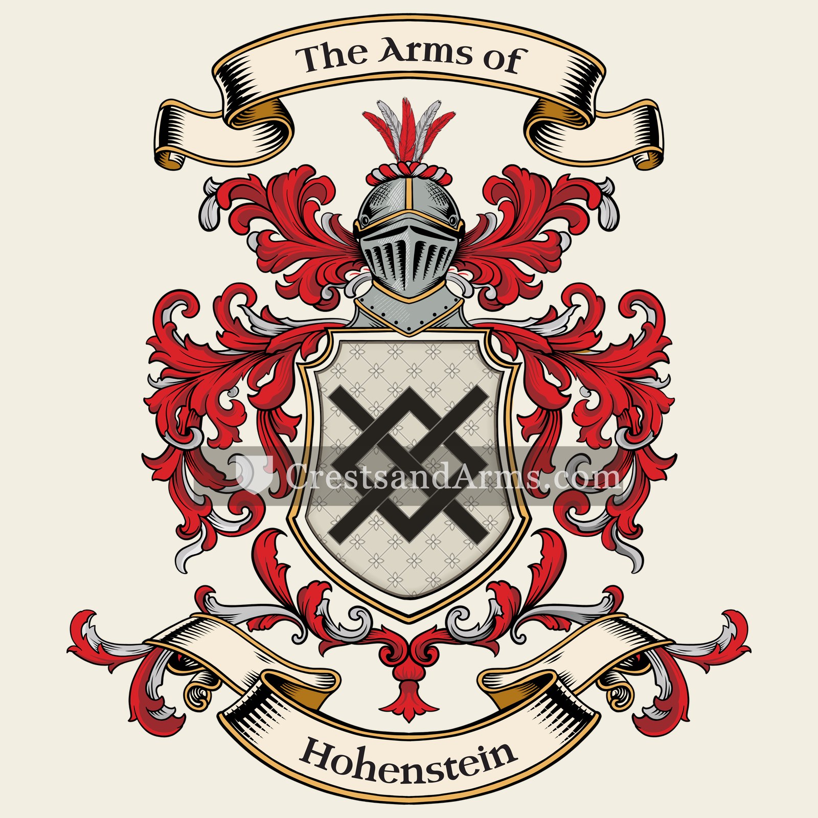 The Hohenstein coat of arms, drawn from the recorded blazon