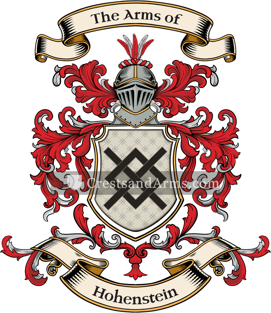 The Hohenstein coat of arms, drawn from the recorded blazon