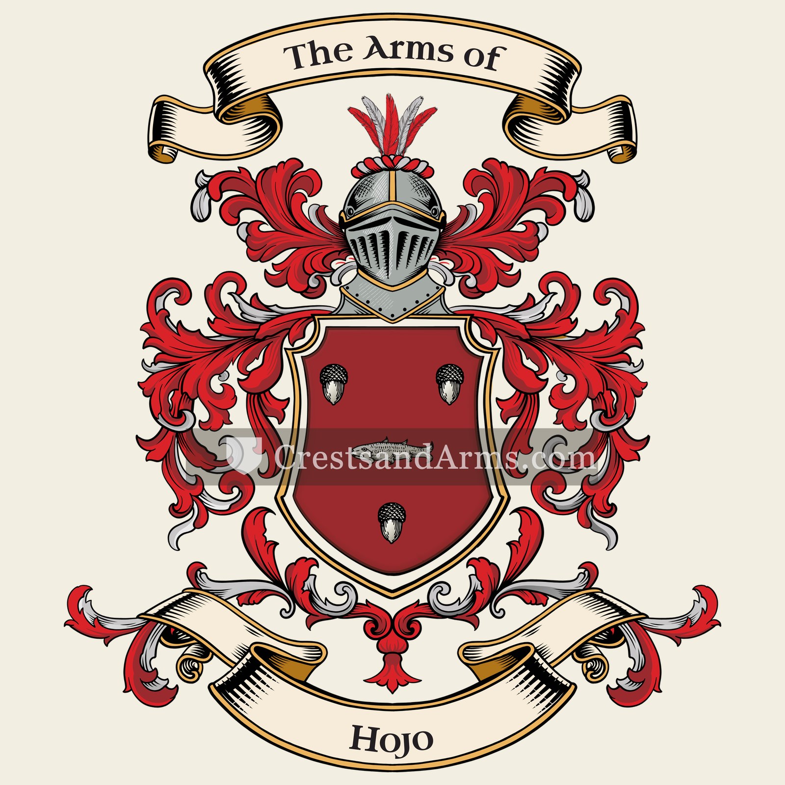 The Hojo coat of arms, drawn from the recorded blazon