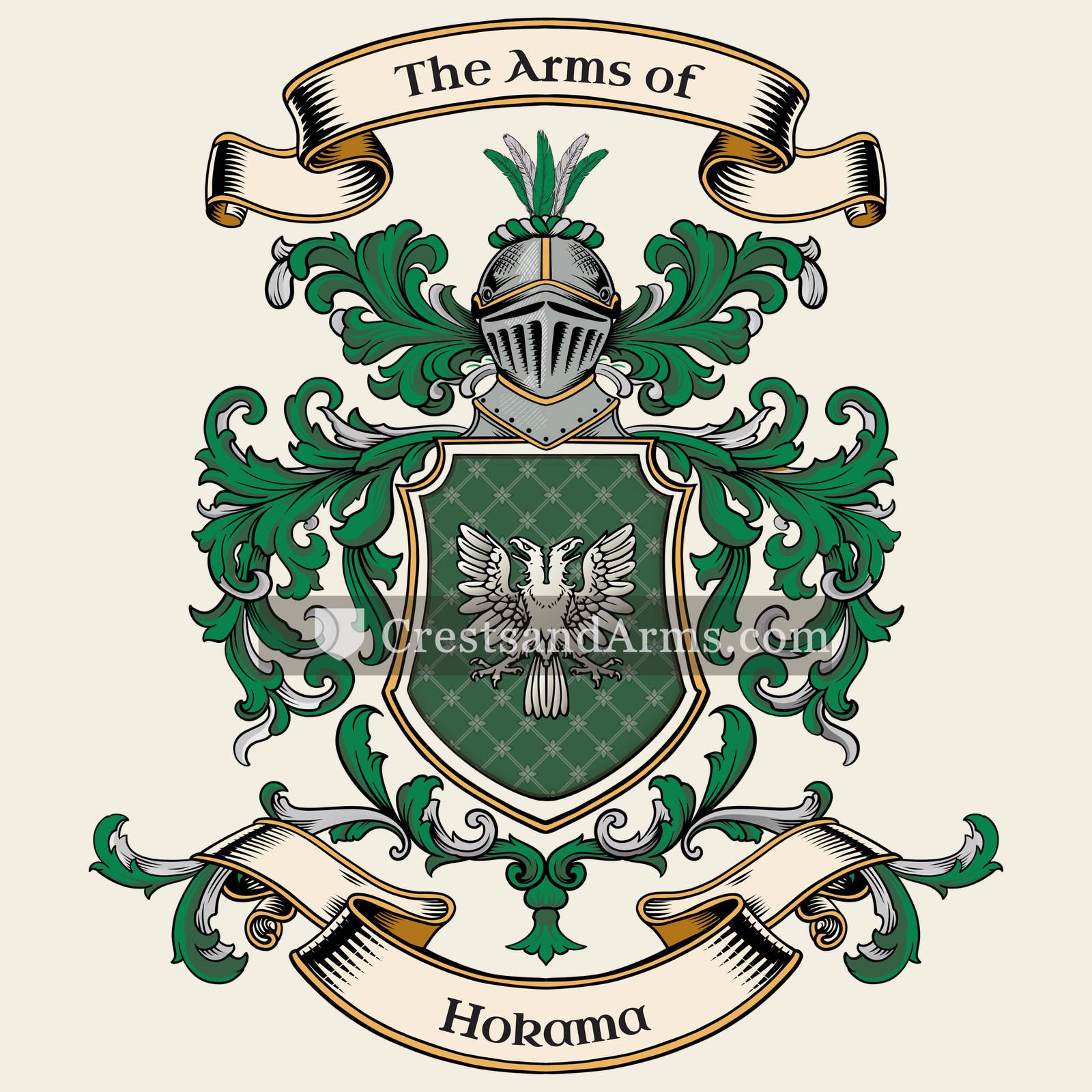 The Hokama coat of arms, drawn from the recorded blazon