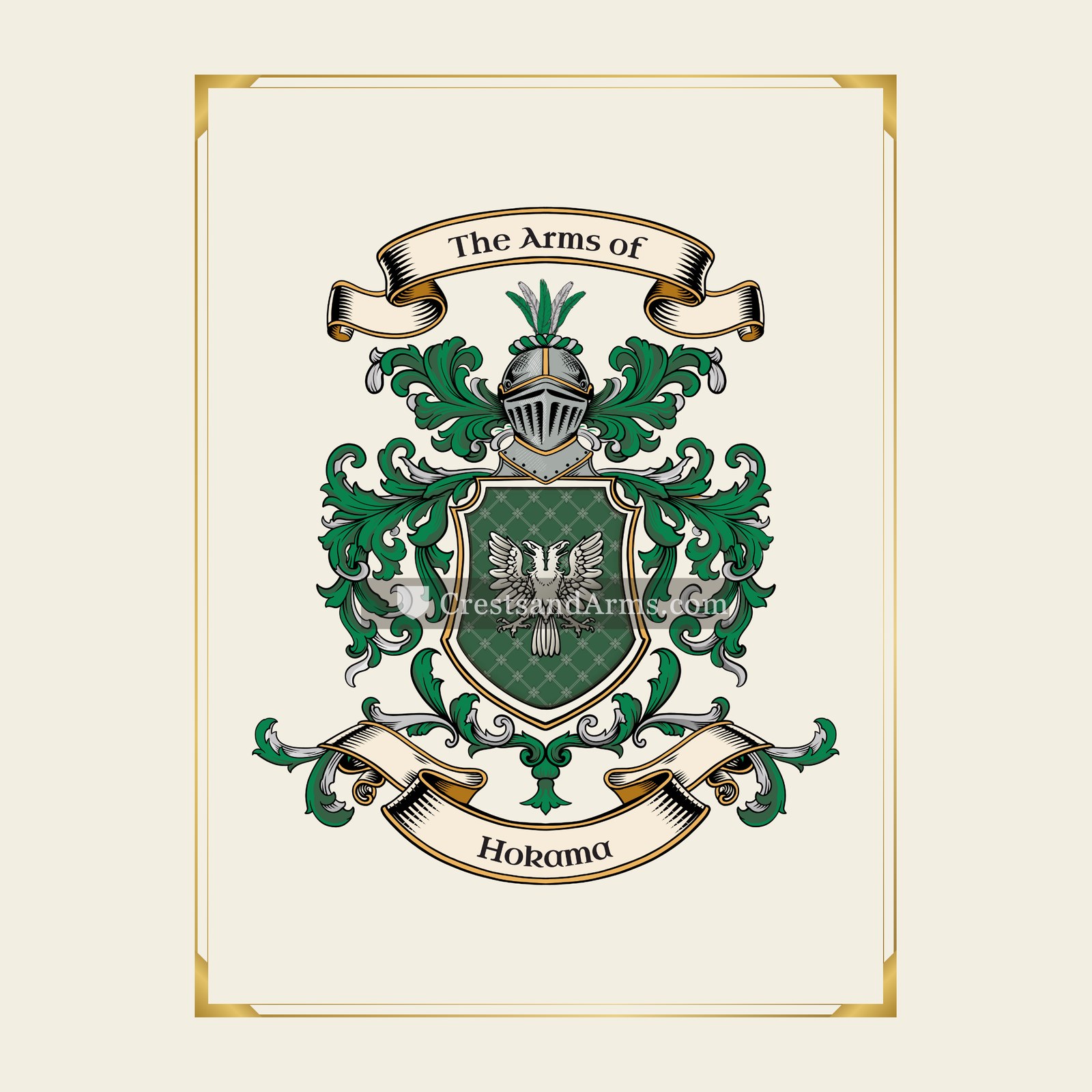 With gold border