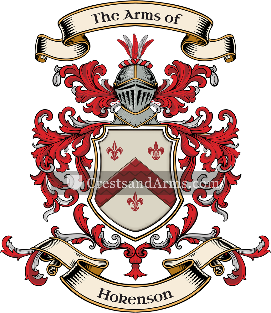 The Hokenson coat of arms, drawn from the recorded blazon