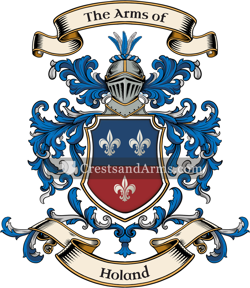 The Holand coat of arms, drawn from the recorded blazon