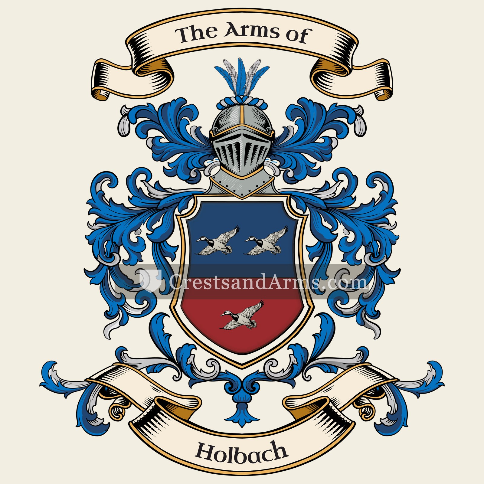 The Holbach coat of arms, drawn from the recorded blazon