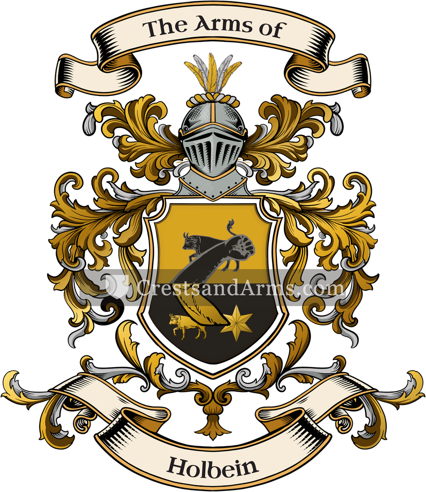 The Holbein coat of arms, drawn from the recorded blazon
