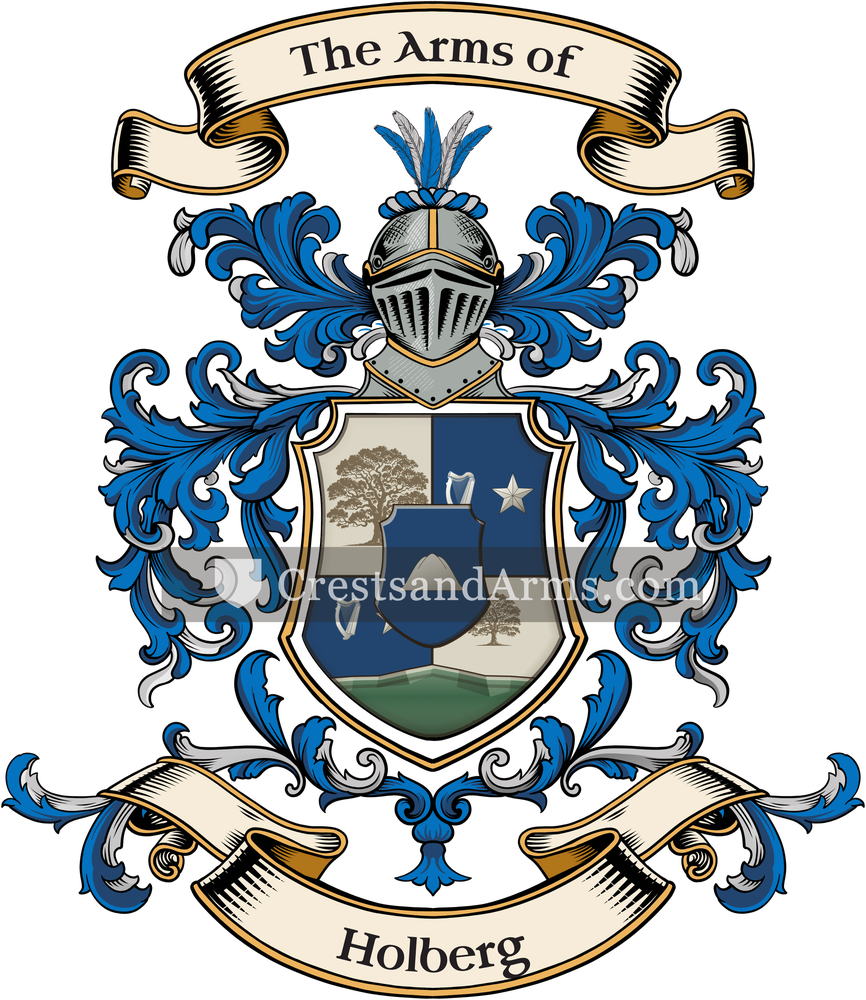 The Holberg coat of arms, drawn from the recorded blazon