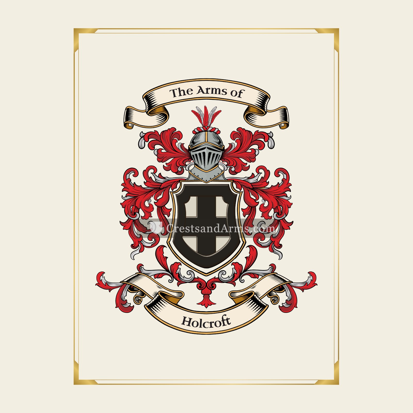 With gold border