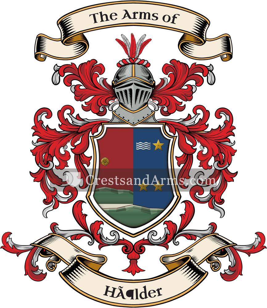 The Hölder coat of arms, drawn from the recorded blazon