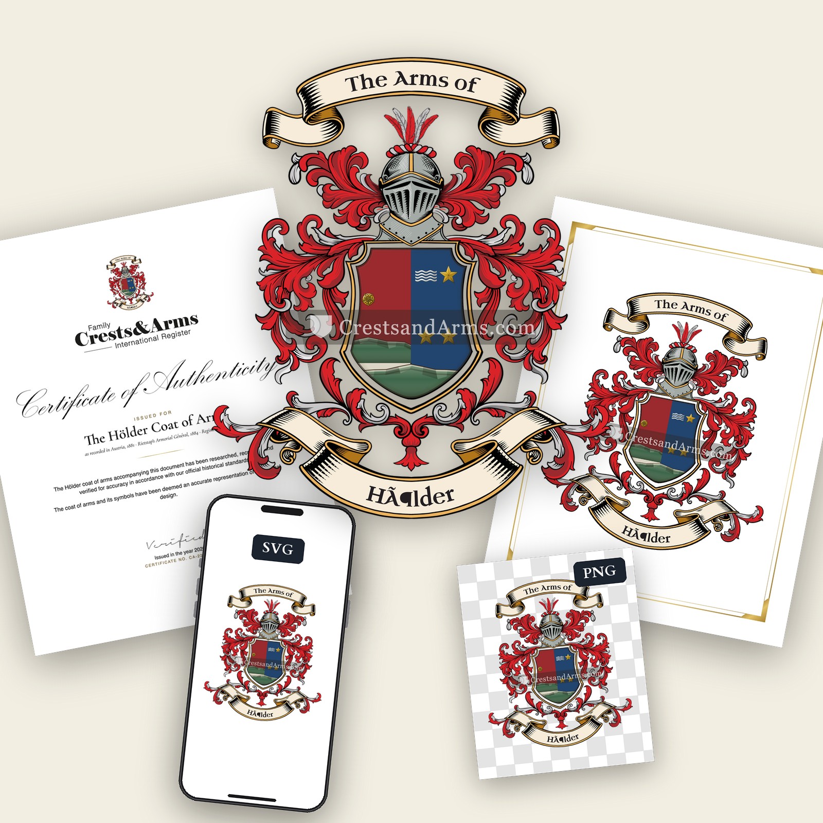 The Hölder arms on the coat of arms — digital pack