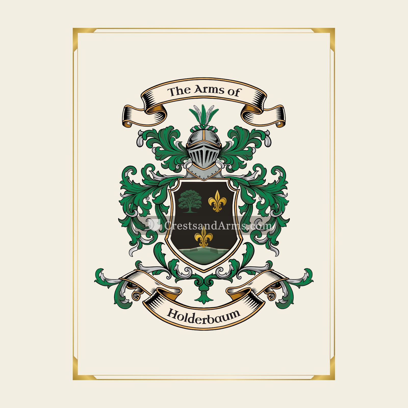With gold border