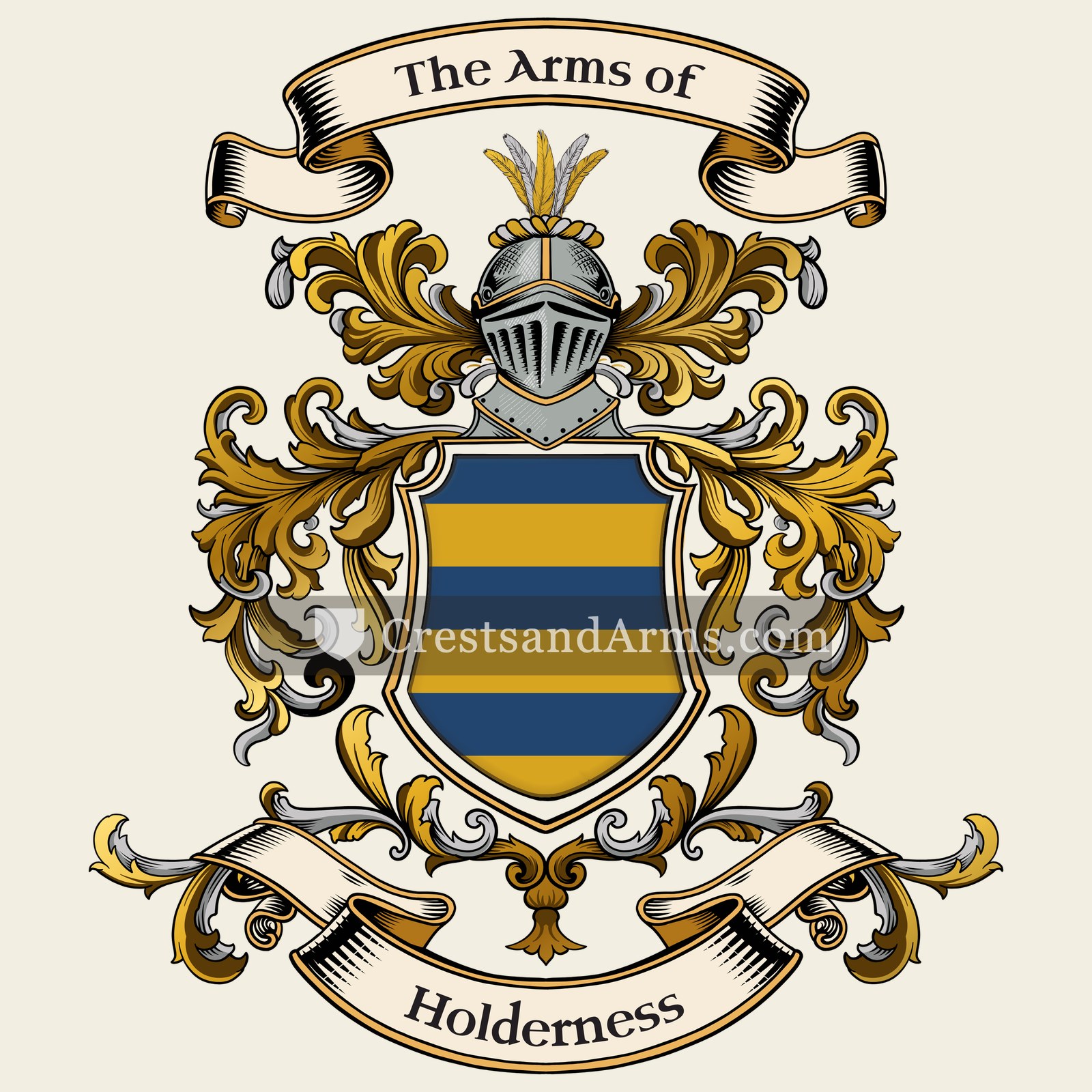 The Holderness coat of arms, drawn from the recorded blazon