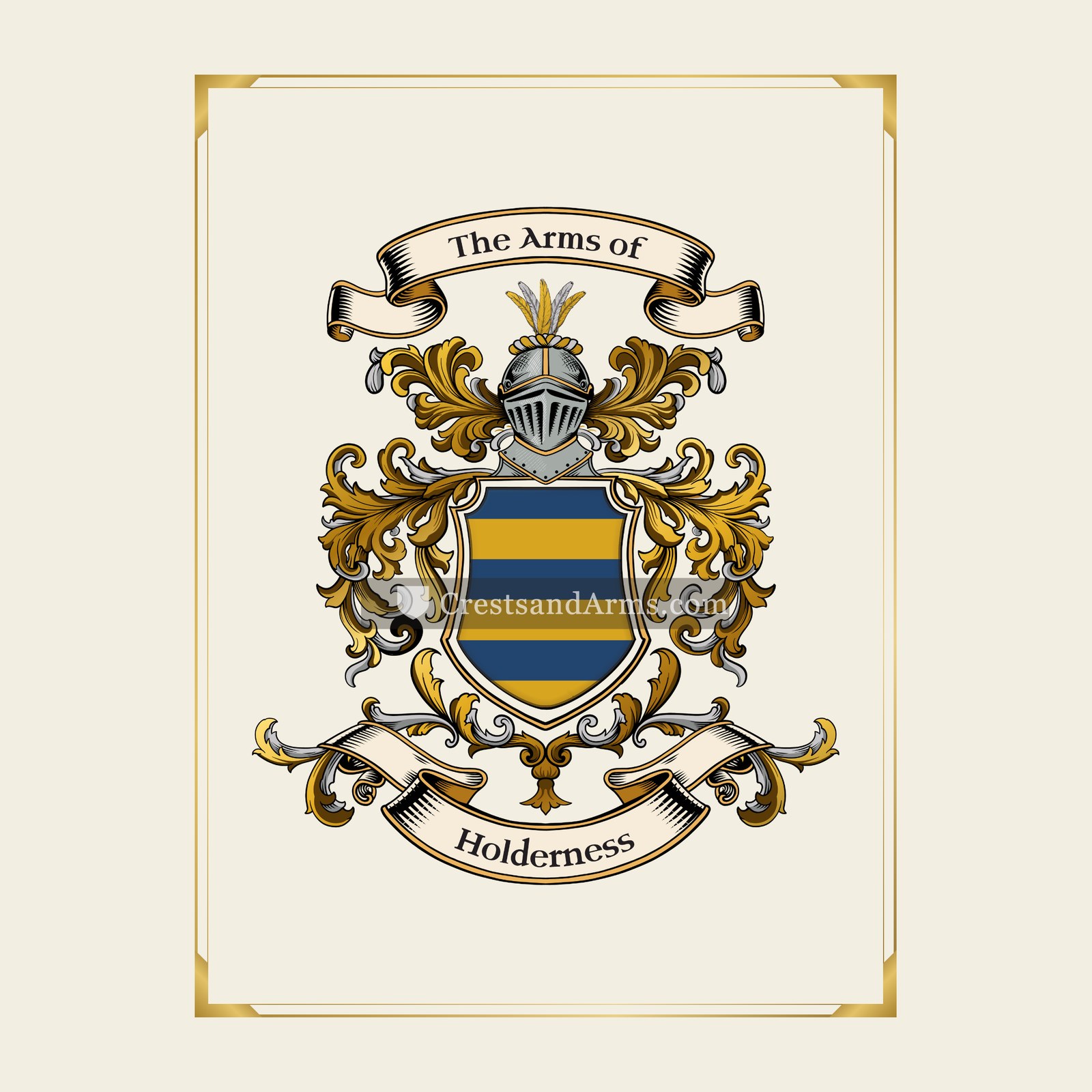 With gold border