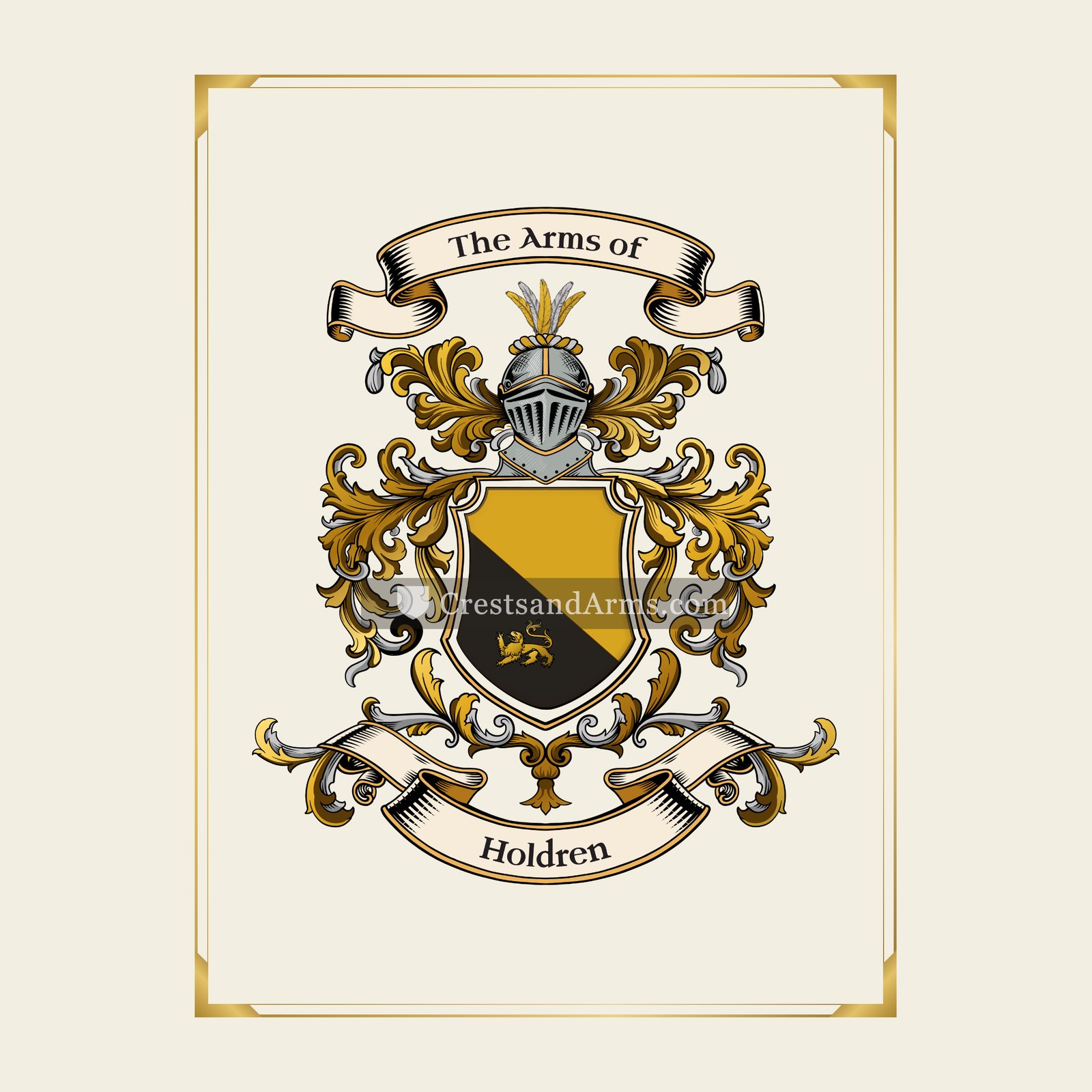 With gold border