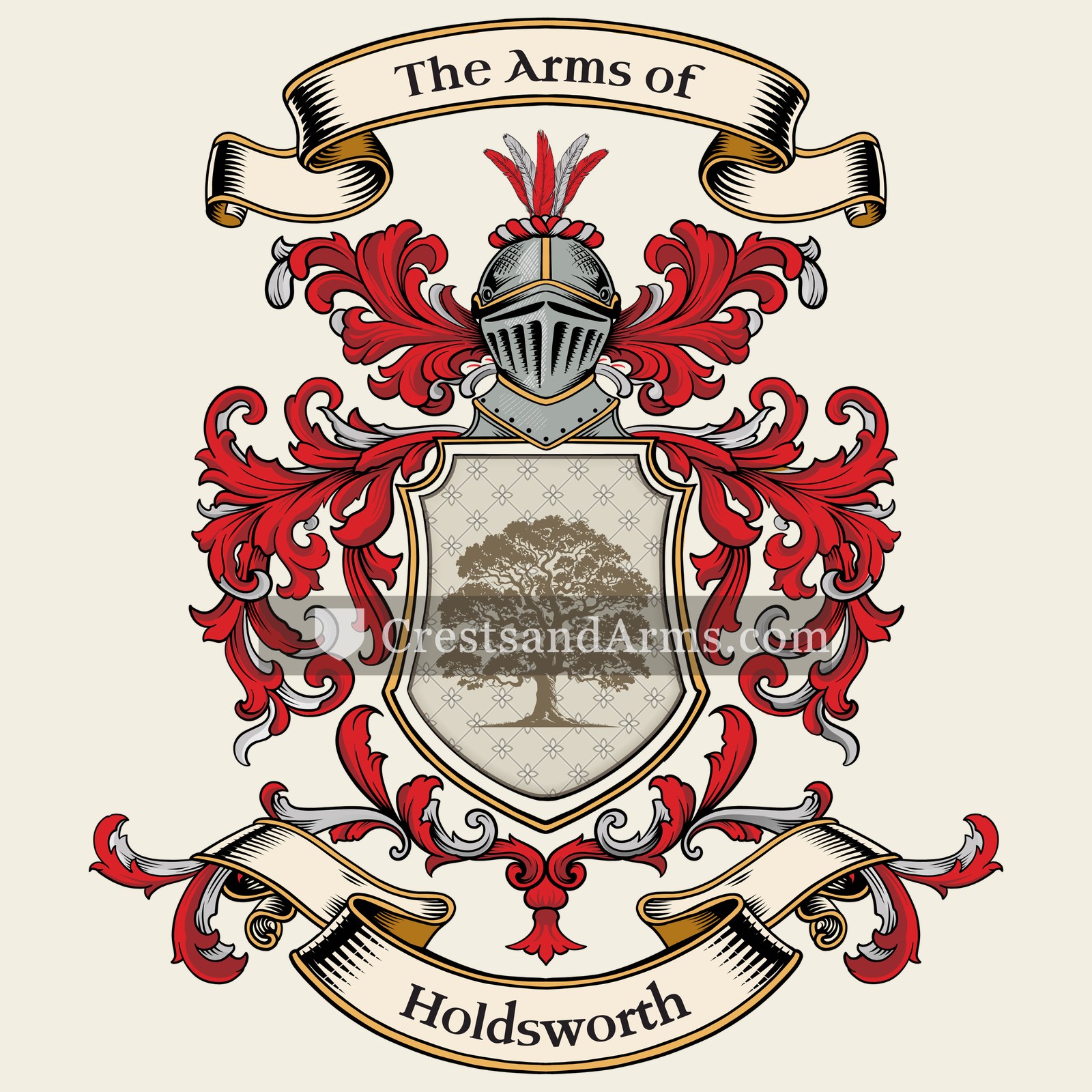 The Holdsworth coat of arms, drawn from the recorded blazon