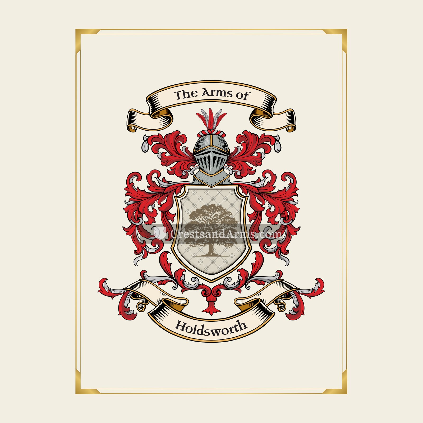 With gold border