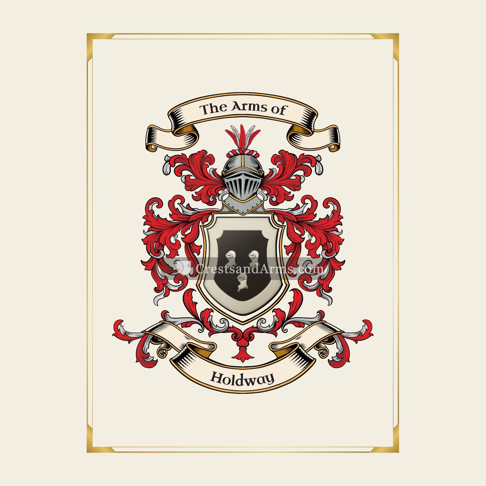 With gold border