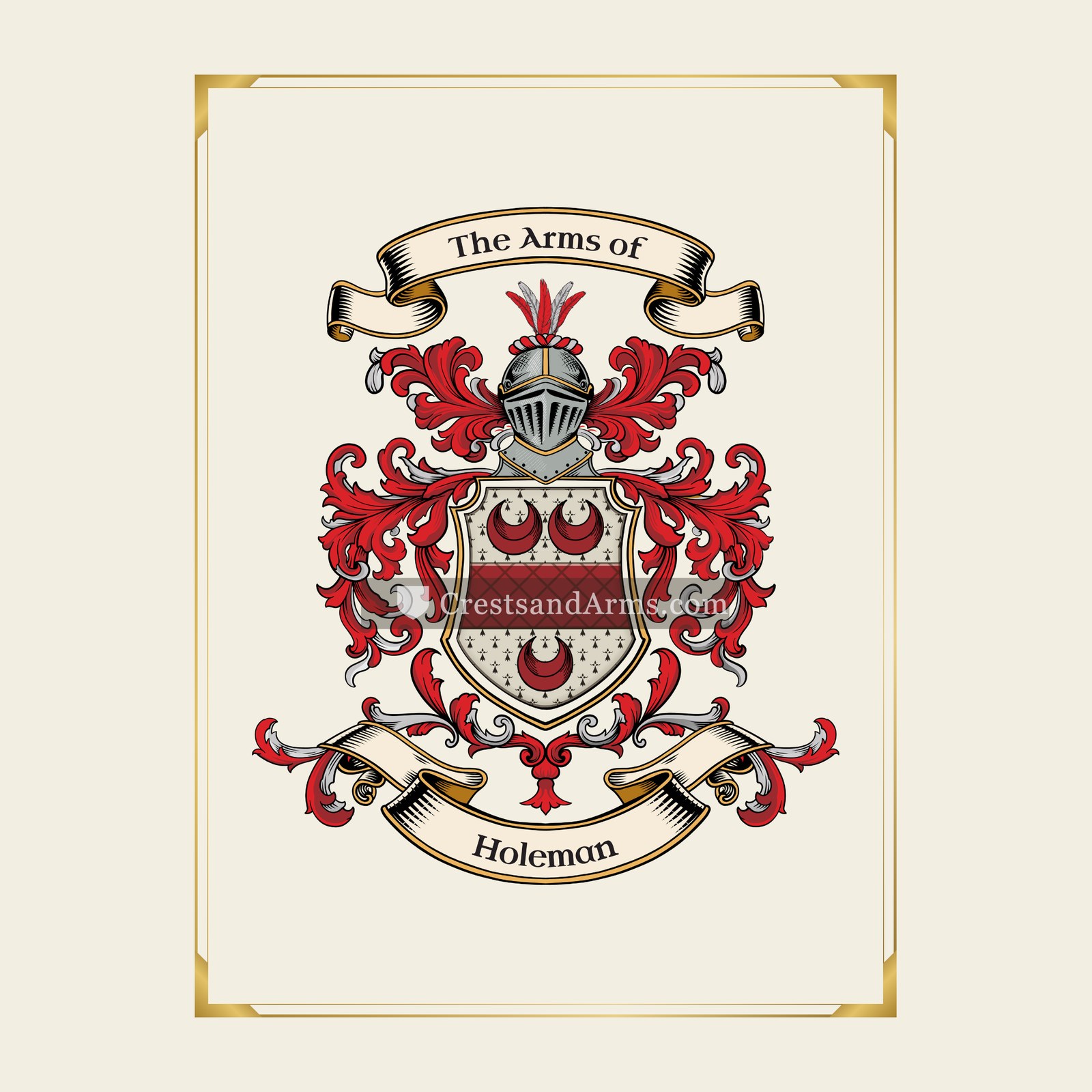 With gold border
