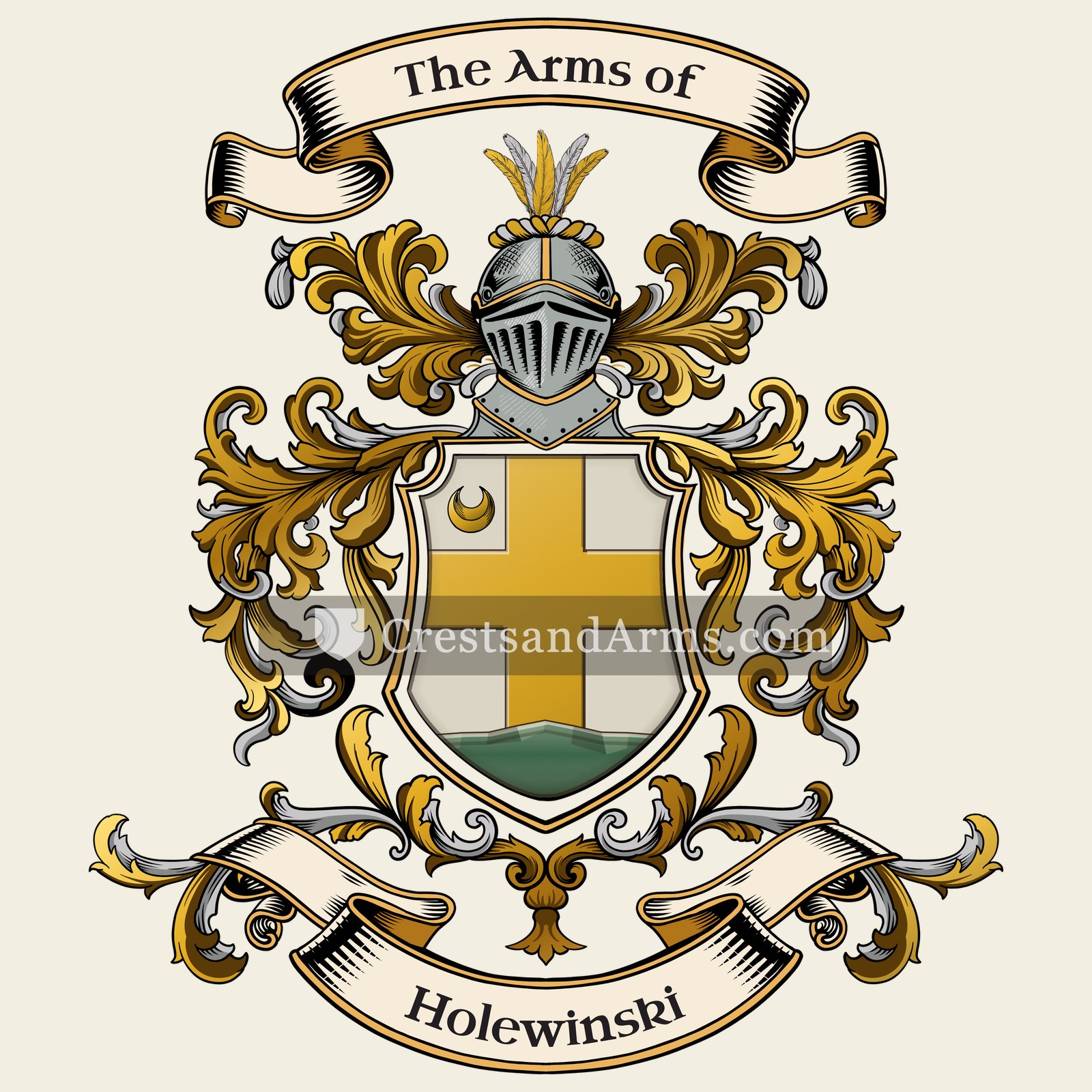 The Holewinski coat of arms, drawn from the recorded blazon