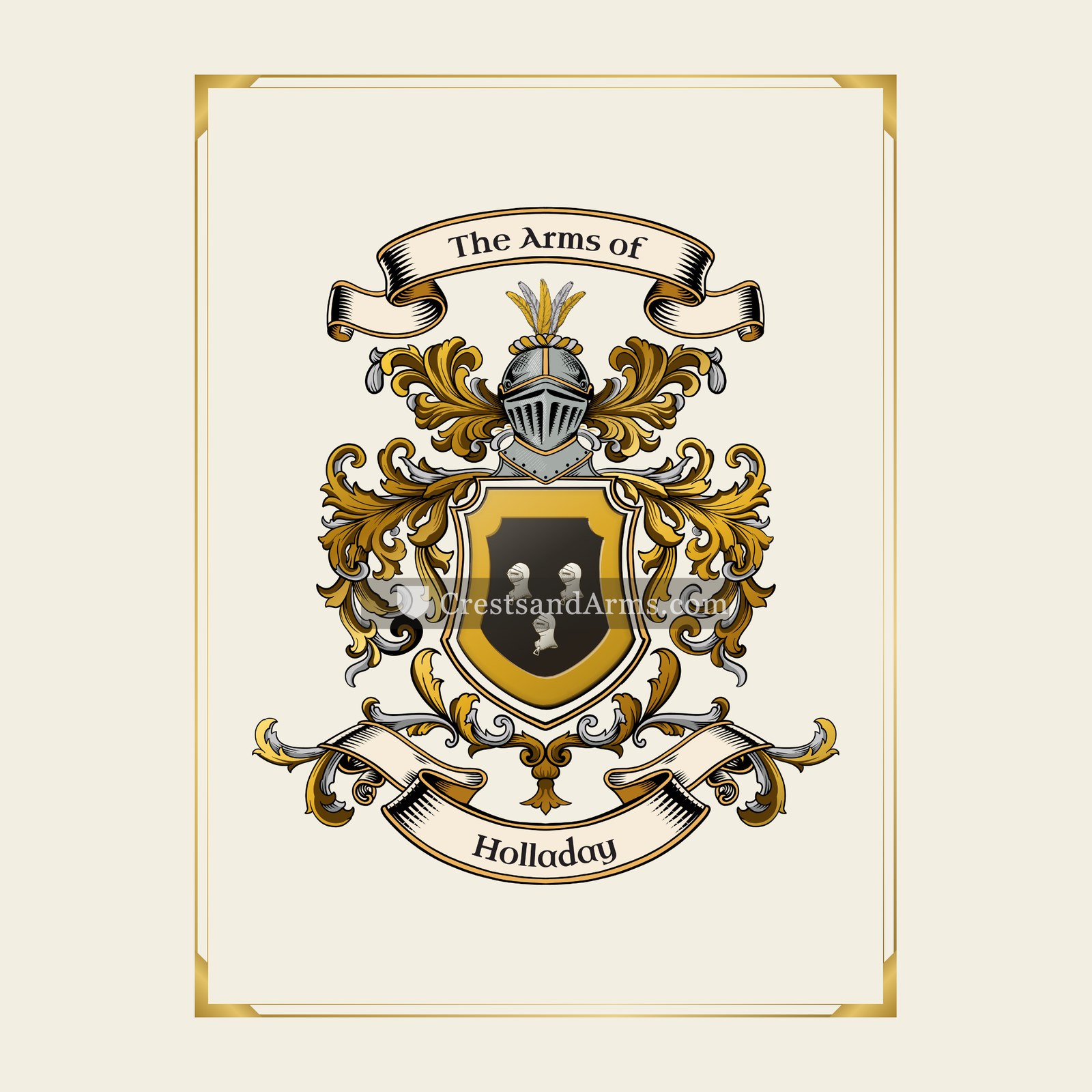 With gold border