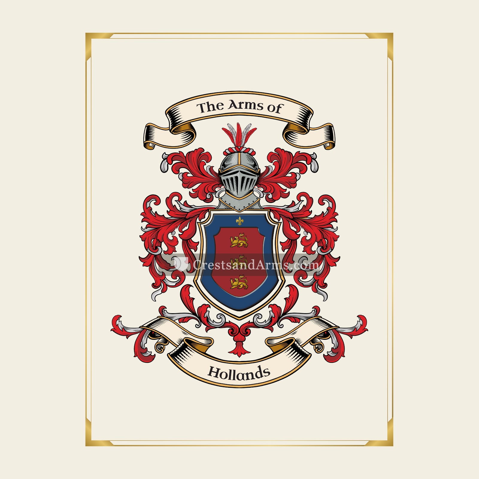 With gold border