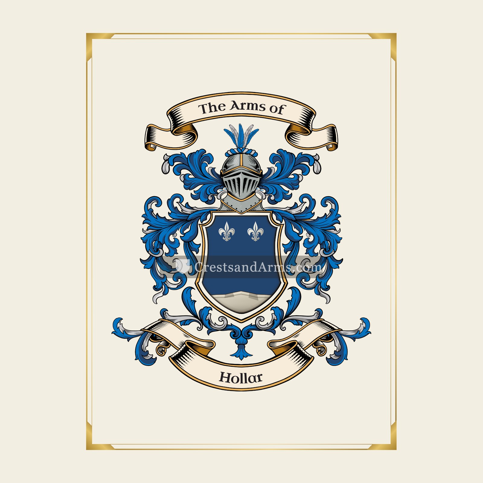 With gold border