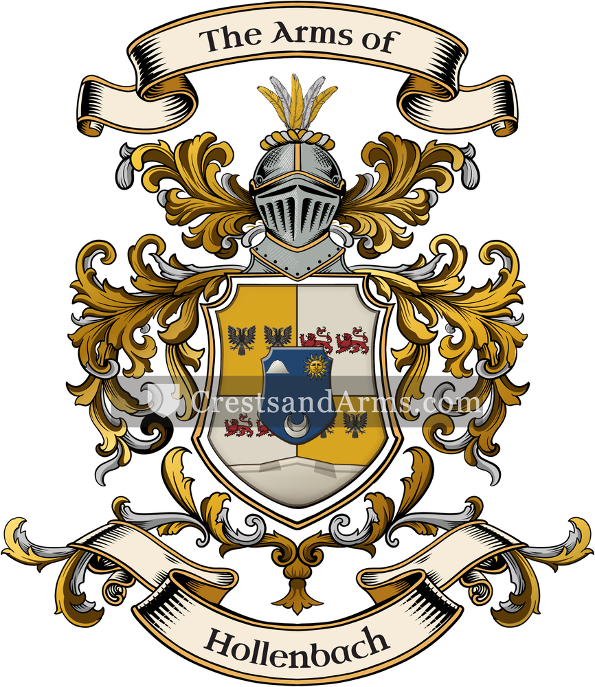 The Hollenbach coat of arms, drawn from the recorded blazon