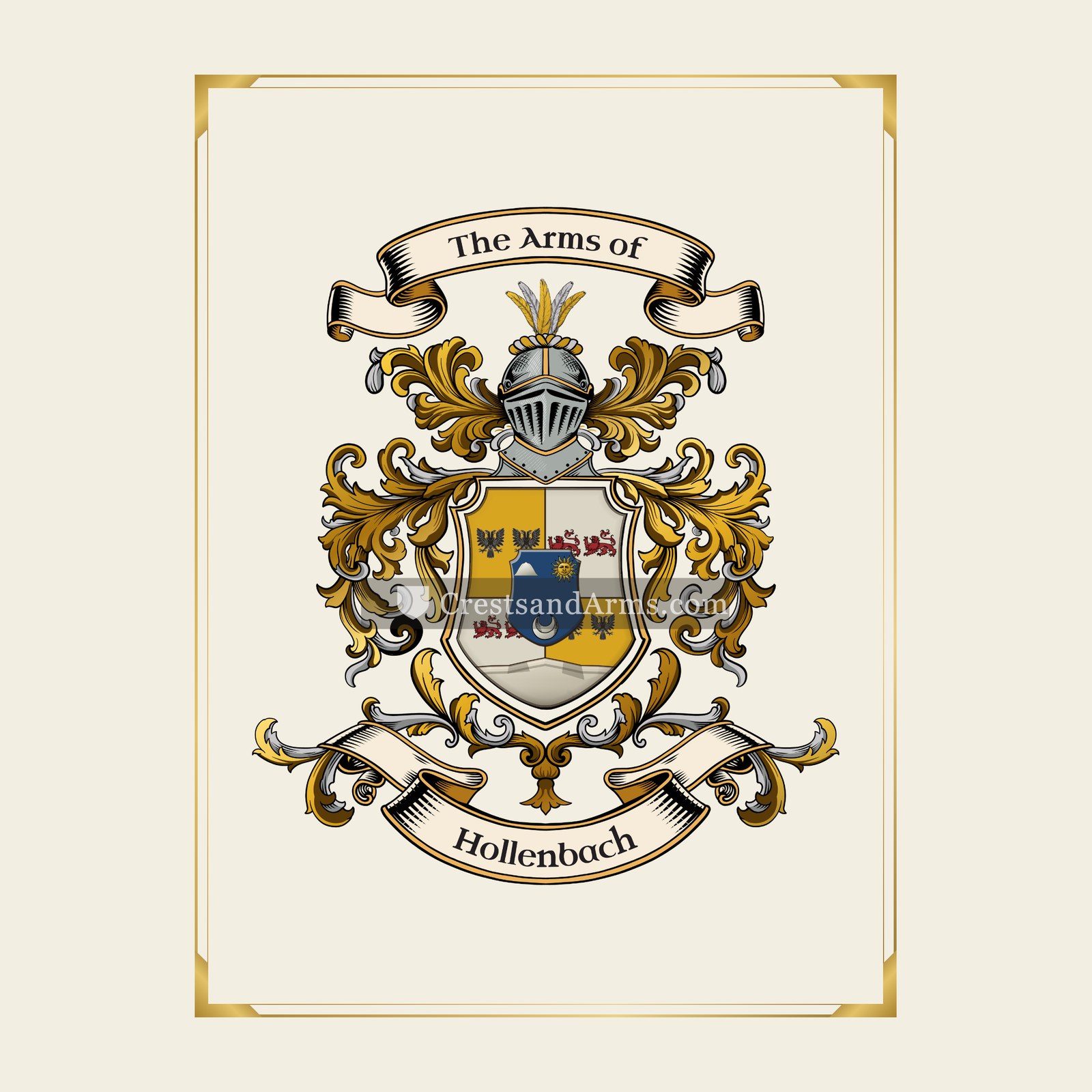 With gold border