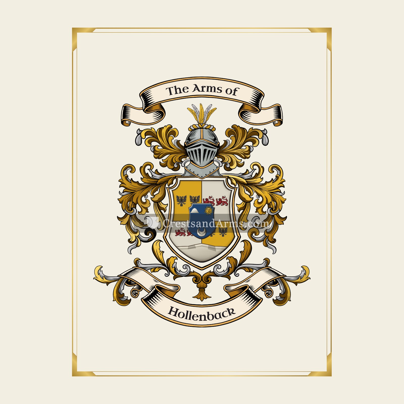 With gold border