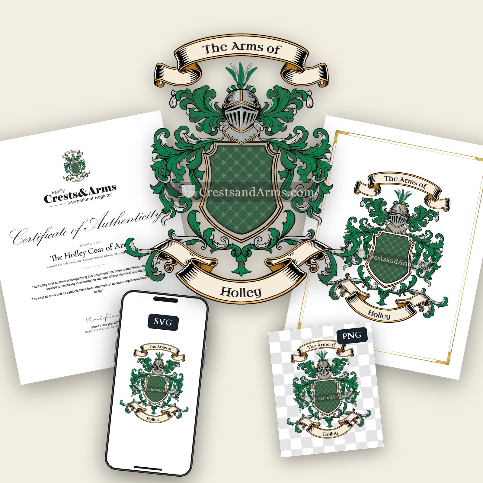 The Holley arms on the coat of arms — digital pack