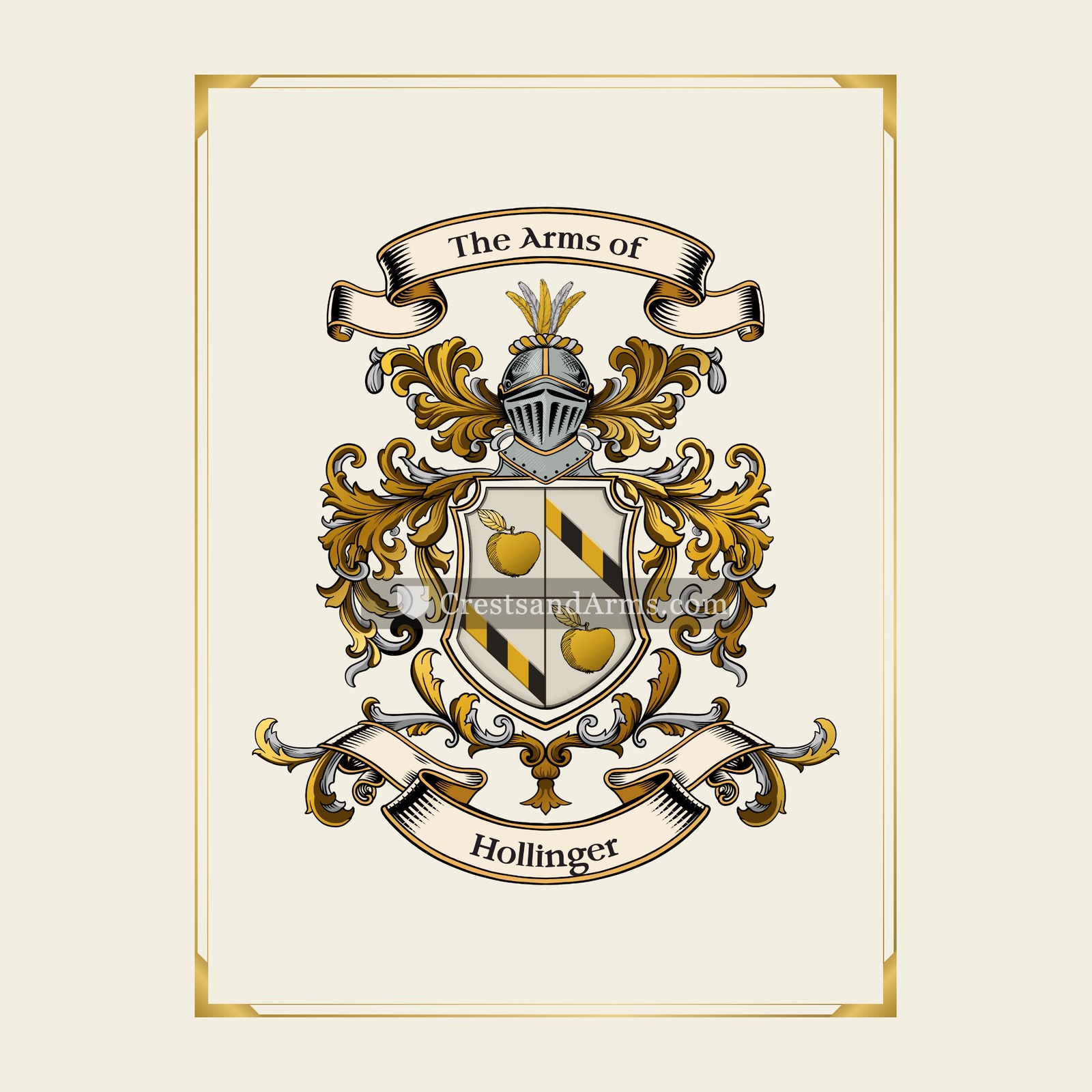 With gold border