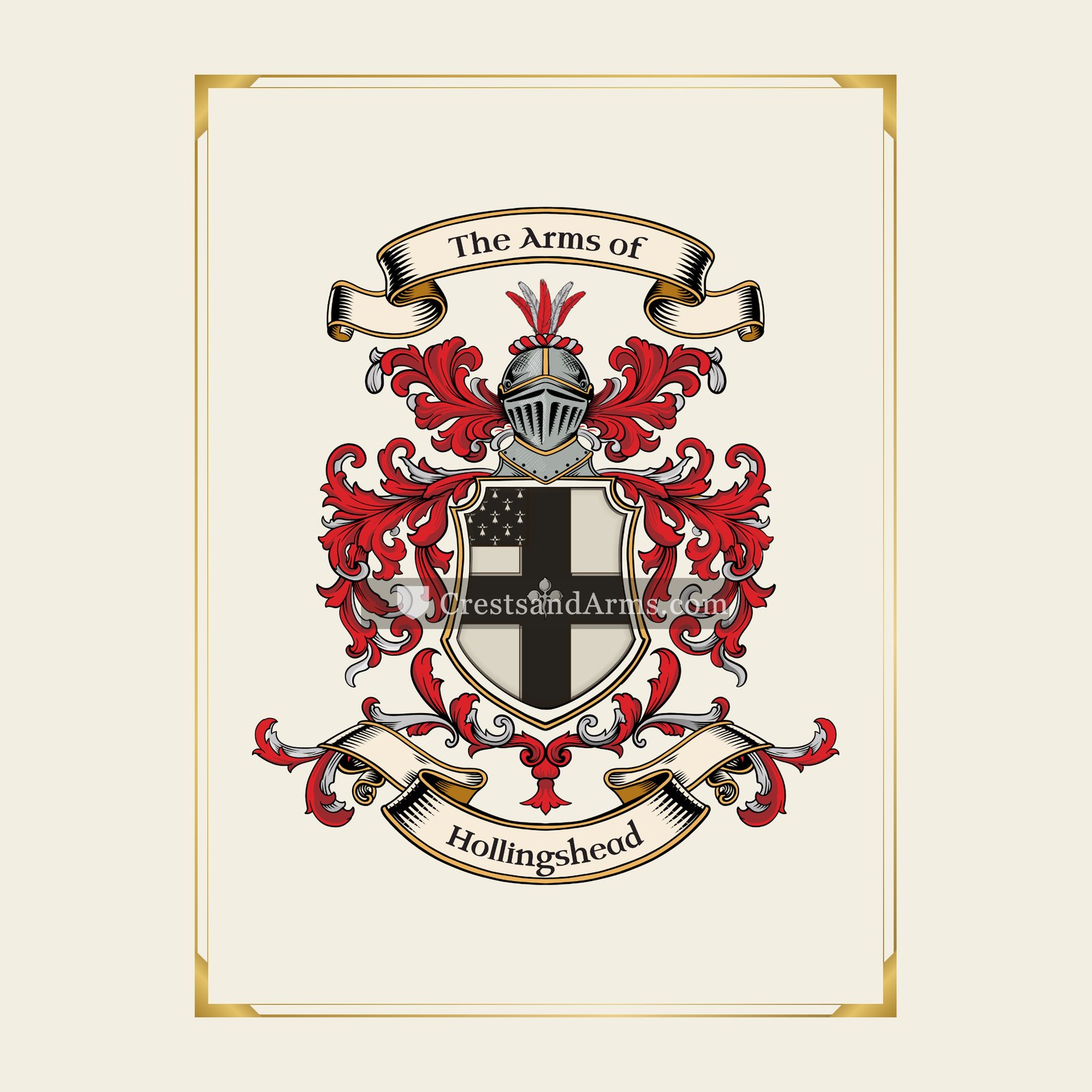 With gold border