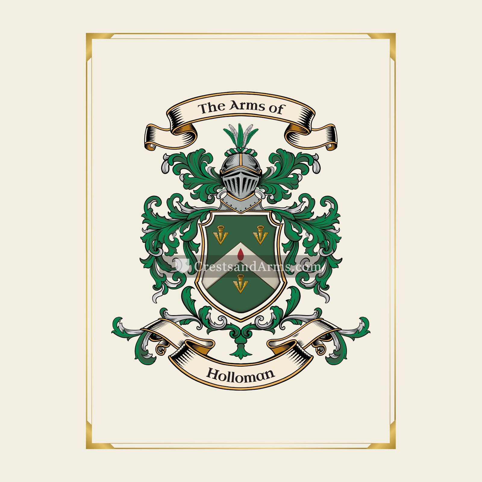 With gold border
