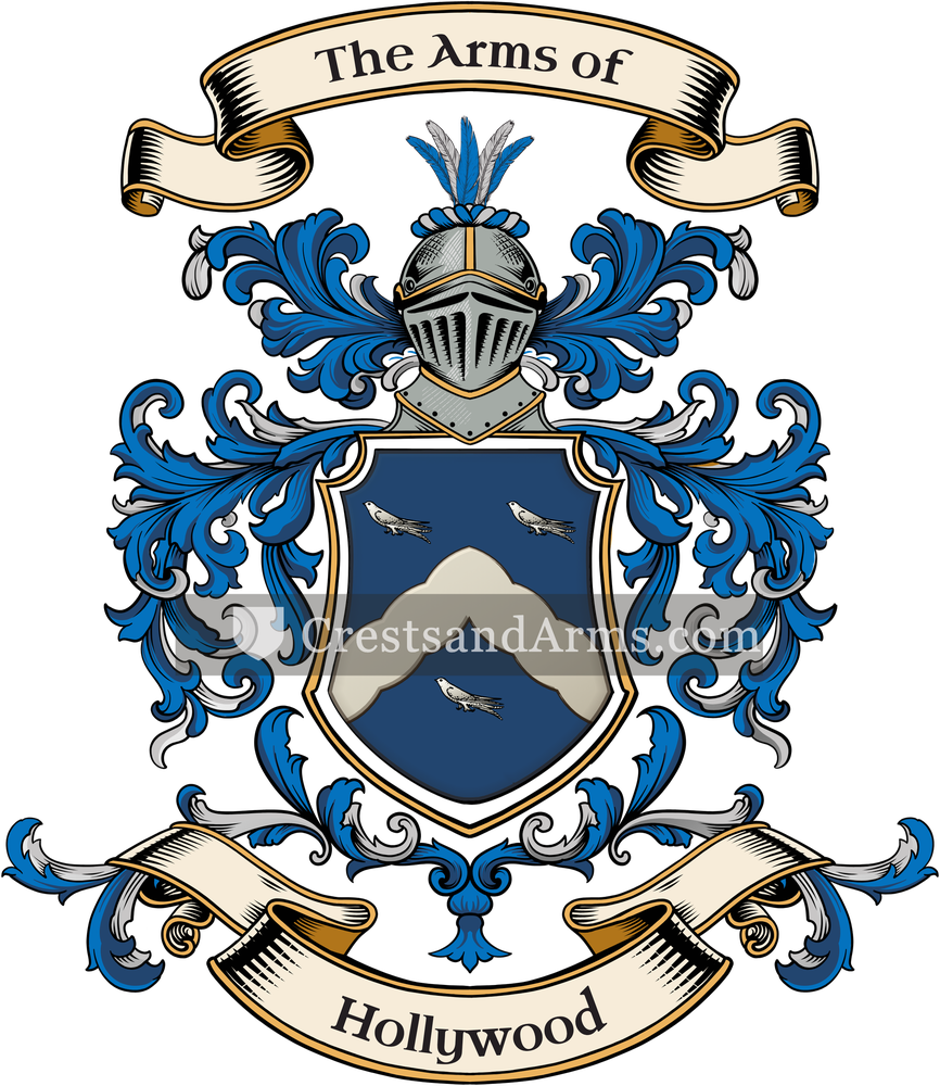 The Hollywood coat of arms, drawn from the recorded blazon