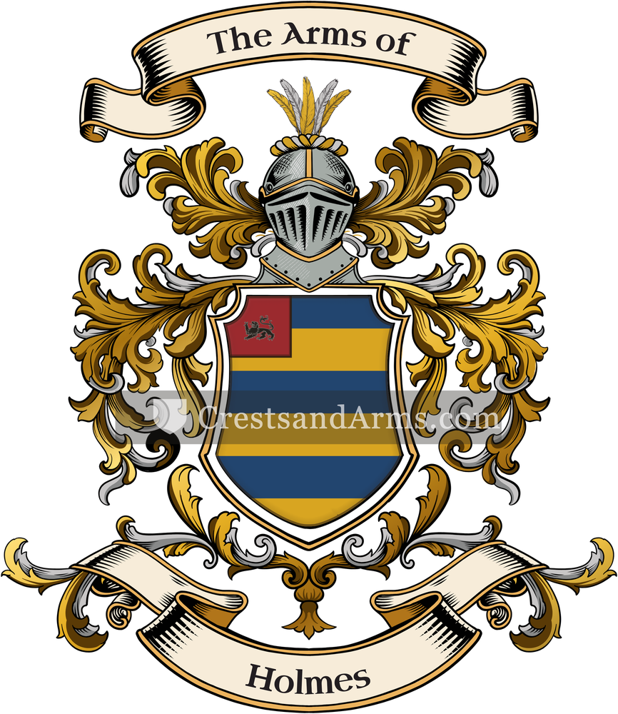 The Holmes coat of arms, drawn from the recorded blazon