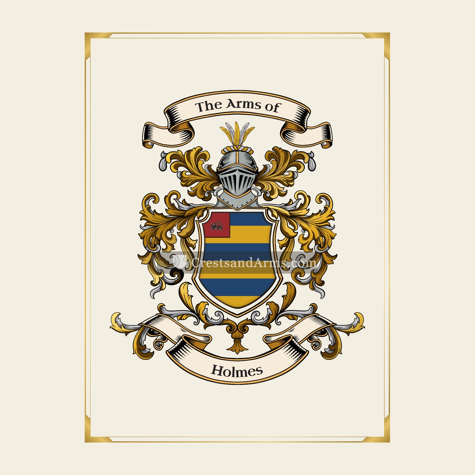 With gold border